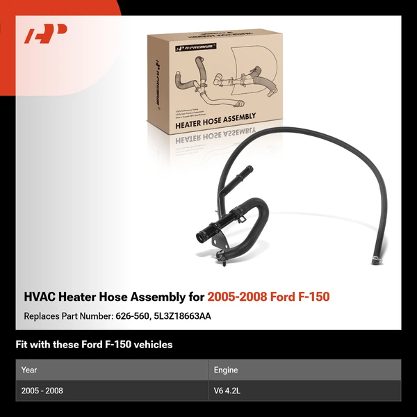 HVAC Heater Hose Assembly for 2005-2008 Ford F-150