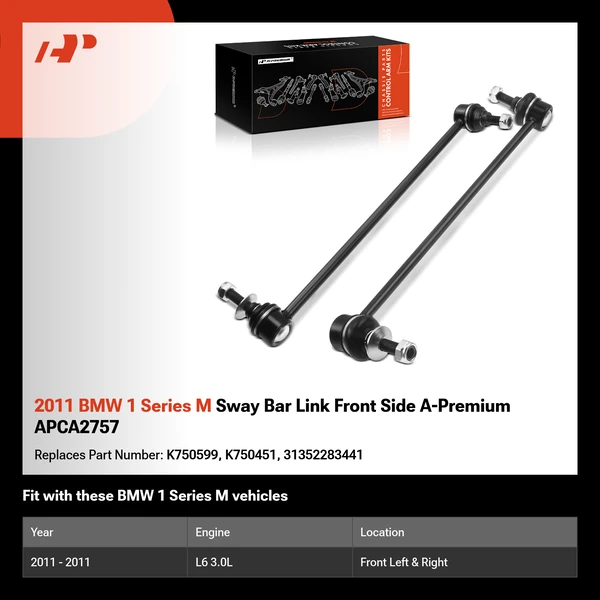 2011 BMW 1 Series M Sway Bar Link Front Side A-Premium APCA2757