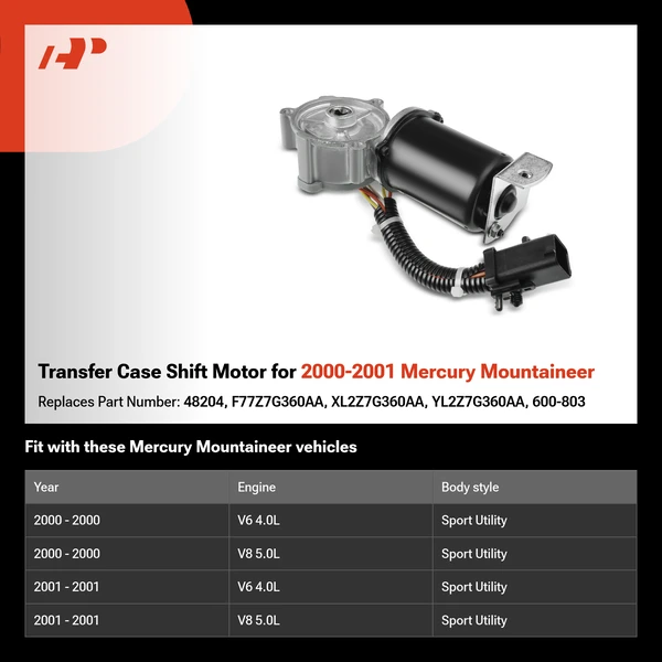 Transfer Case Shift Motor for 2000-2001 Mercury Mountaineer