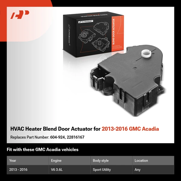 HVAC Heater Blend Door Actuator for 2013-2016 GMC Acadia