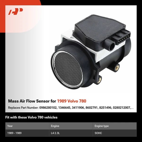 Mass Air Flow Sensor for 1989 Volvo 780