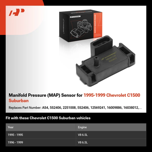 Manifold Pressure (MAP) Sensor for 1995-1999 Chevrolet C1500 Suburban