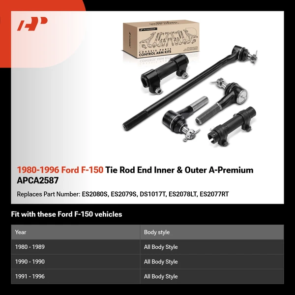 1980-1996 Ford F-150 Tie Rod End Inner & Outer A-Premium APCA2587