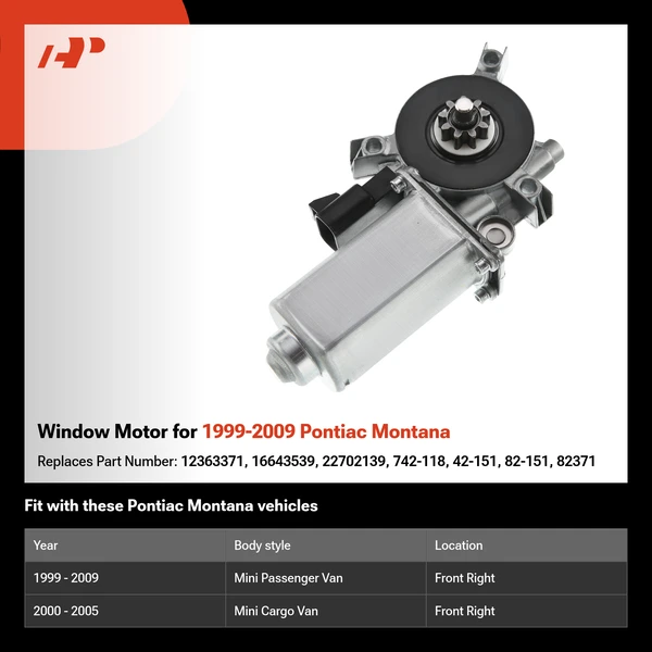 Window Motor for 1999-2009 Pontiac Montana