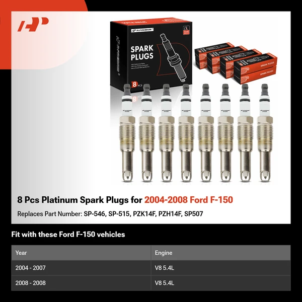 8 Pcs Platinum Spark Plugs for 2004-2008 Ford F-150