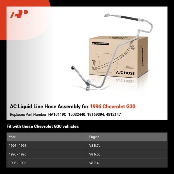 AC Liquid Line Hose Assembly for 1996 Chevrolet G30