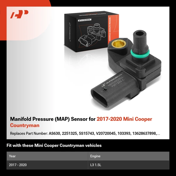 Manifold Pressure (MAP) Sensor for 2017-2020 Mini Cooper Countryman