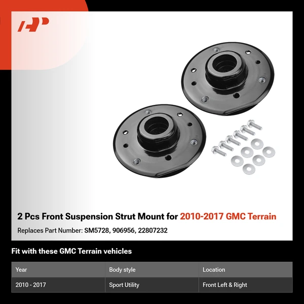 2 Pcs Front Suspension Strut Mount for 2010-2017 GMC Terrain