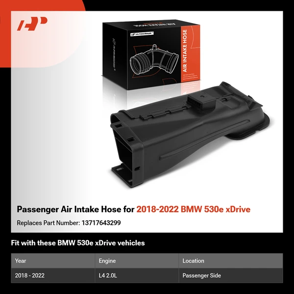 Passenger Air Intake Hose for 2018-2022 BMW 530e xDrive
