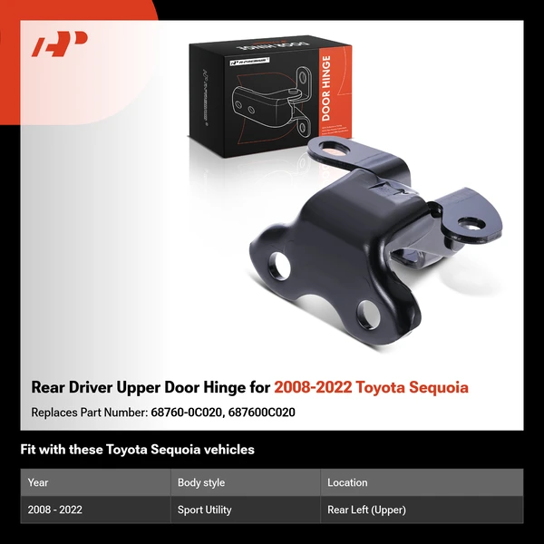 Rear Driver Upper Door Hinge for 2008-2022 Toyota Sequoia