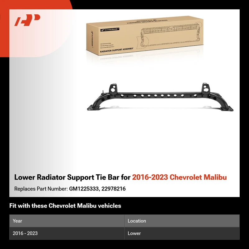 Lower Radiator Support Tie Bar for 2016-2023 Chevrolet Malibu