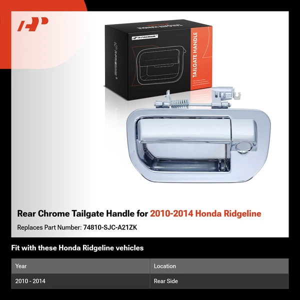 Rear Chrome Tailgate Handle for 2010-2014 Honda Ridgeline