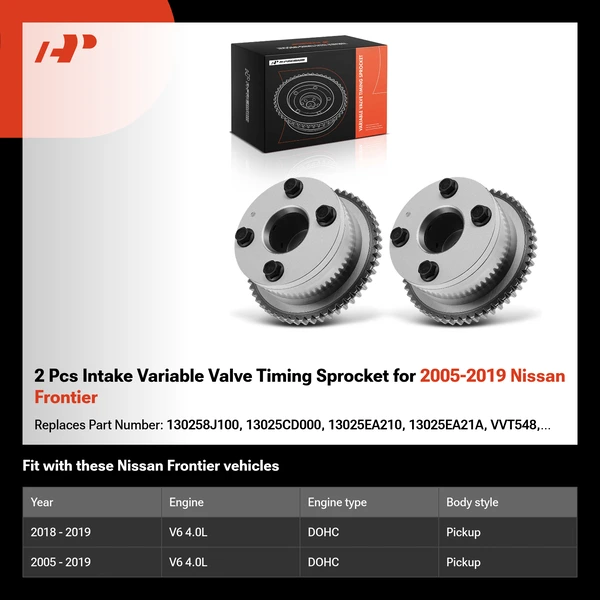 2 Pcs Intake Variable Valve Timing Sprocket for 2005-2019 Nissan Frontier