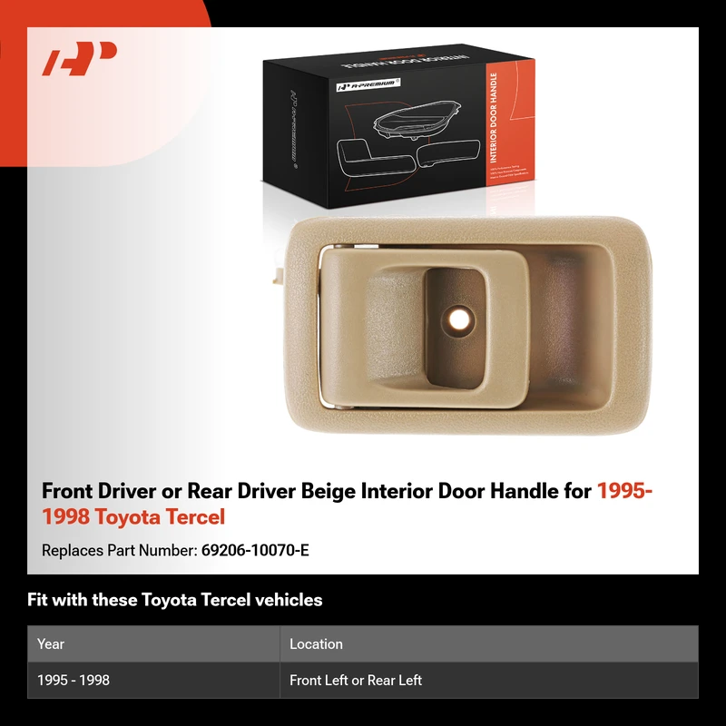 Front Driver or Rear Driver Beige Interior Door Handle for 1995-1998 Toyota Tercel