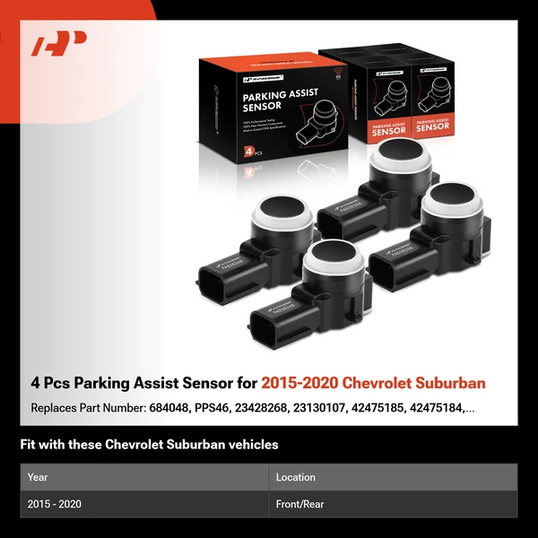 4 Pcs Parking Assist Sensor for 2015-2020 Chevrolet Suburban