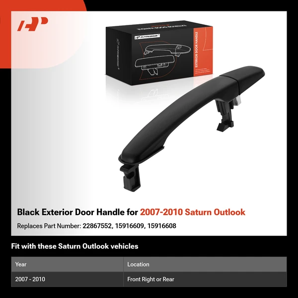 Black Exterior Door Handle for 2007-2010 Saturn Outlook