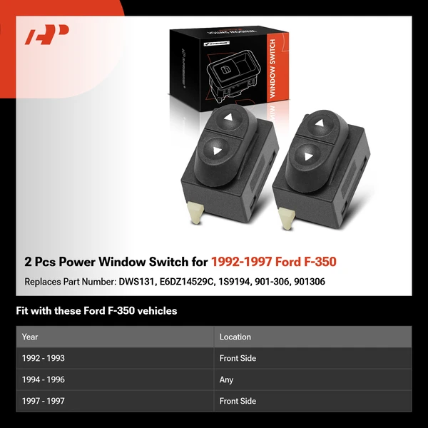 2 Pcs Power Window Switch for 1992-1997 Ford F-350