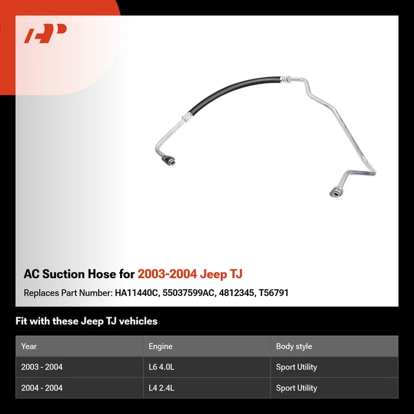 AC Suction Hose for 2003-2004 Jeep TJ