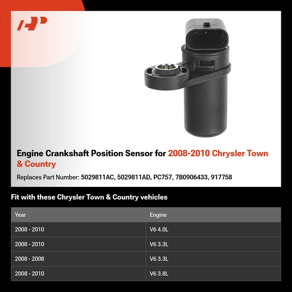 Engine Crankshaft Position Sensor for 2008-2010 Chrysler Town & Country