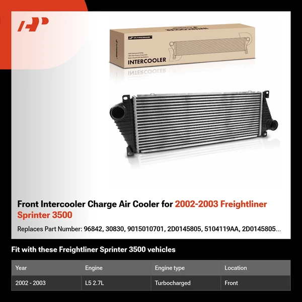 Front Intercooler Charge Air Cooler for 2002-2003 Freightliner Sprinter 3500