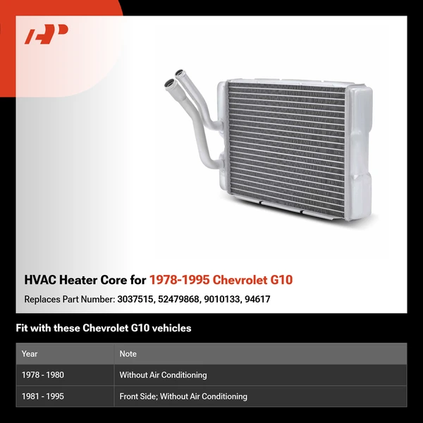 HVAC Heater Core for 1978-1995 Chevrolet G10