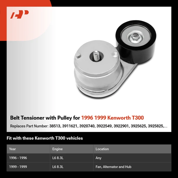 Belt Tensioner with Pulley for 1996 1999 Kenworth T300