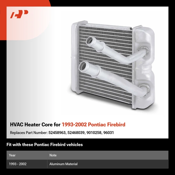 HVAC Heater Core for 1993-2002 Pontiac Firebird