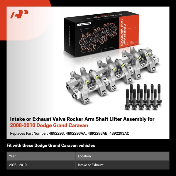 Intake or Exhaust Valve Rocker Arm Shaft Lifter Assembly for 2008-2010 Dodge Grand Caravan