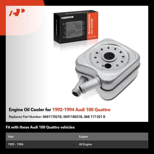 Engine Oil Cooler for 1992-1994 Audi 100 Quattro