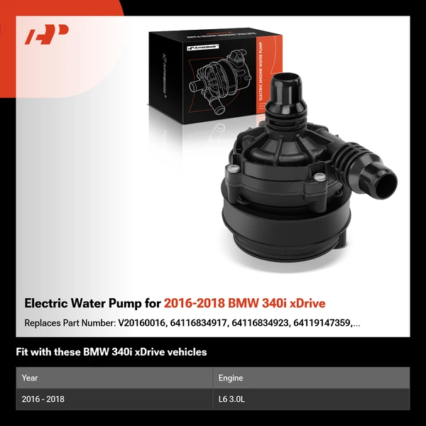 Electric Water Pump for 2016-2018 BMW 340i xDrive