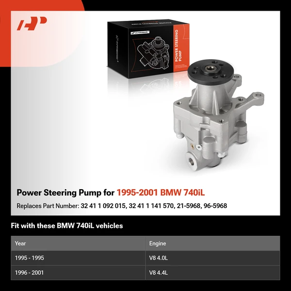 Power Steering Pump for 1995-2001 BMW 740iL