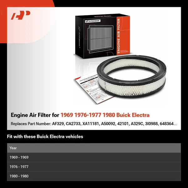 Engine Air Filter for 1969 1976-1977 1980 Buick Electra