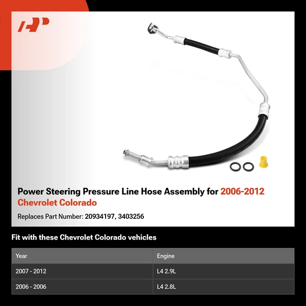 Power Steering Pressure Line Hose Assembly for 2006-2012 Chevrolet Colorado