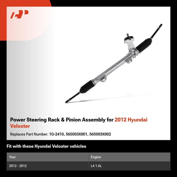 Power Steering Rack & Pinion Assembly for 2012 Hyundai Veloster