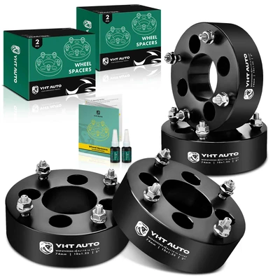 4 Pcs 2 inches Black 4x4.3 to 4x5.39 inches Wheel Adapters M10x1.25 74mm