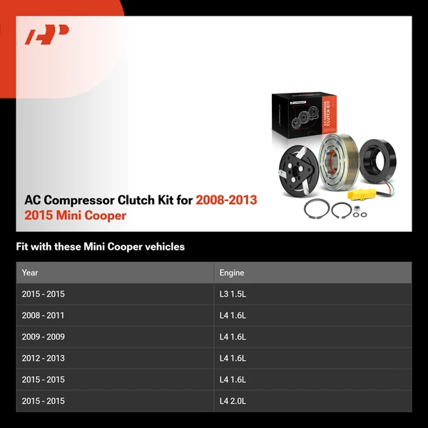 AC Compressor Clutch Kit for 2008-2013 2015 Mini Cooper
