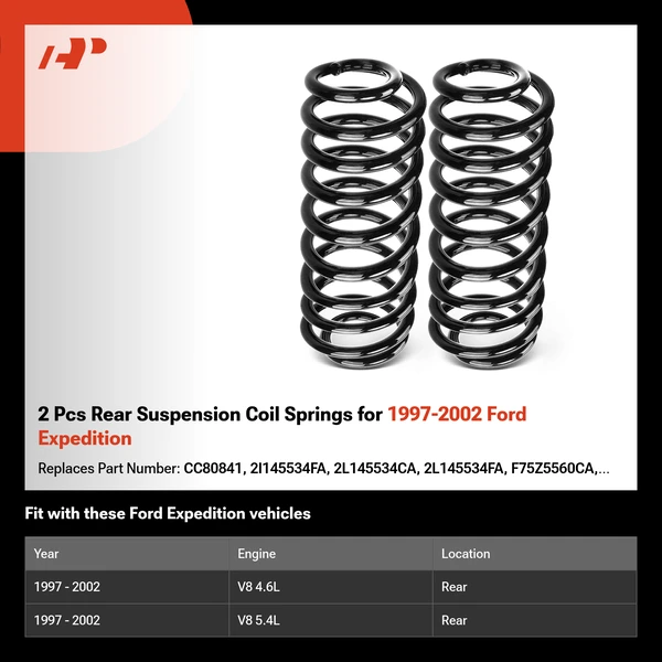 2 Pcs Rear Suspension Coil Springs for 1997-2002 Ford Expedition