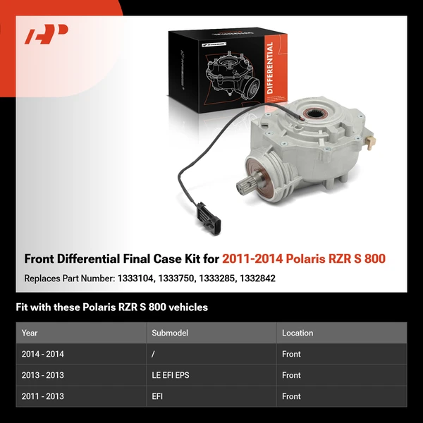 Front Differential Final Case Kit for 2011-2014 Polaris RZR S 800