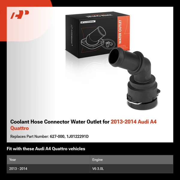 Coolant Hose Connector Water Outlet for 2013-2014 Audi A4 Quattro