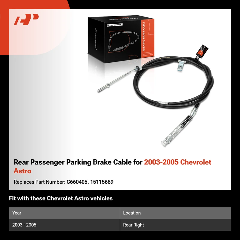 Rear Passenger Parking Brake Cable for 2003-2005 Chevrolet Astro