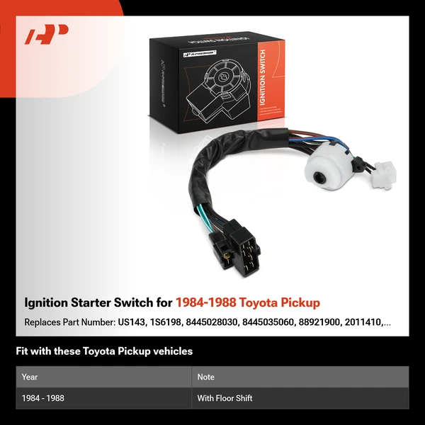 Ignition Starter Switch for 1984-1988 Toyota Pickup