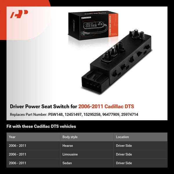 Driver Power Seat Switch for 2006-2011 Cadillac DTS