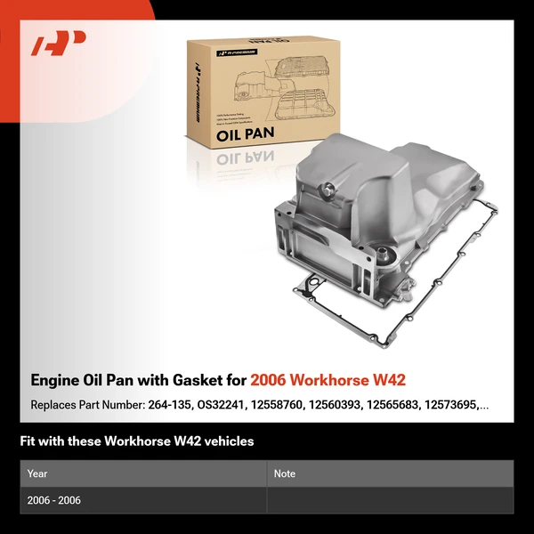 Engine Oil Pan with Gasket for 2006 Workhorse W42