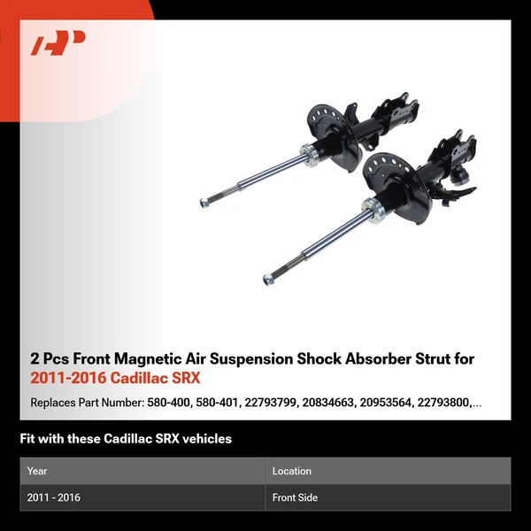 2 Pcs Front Magnetic Air Suspension Shock Absorber Strut for 2011-2016 Cadillac SRX