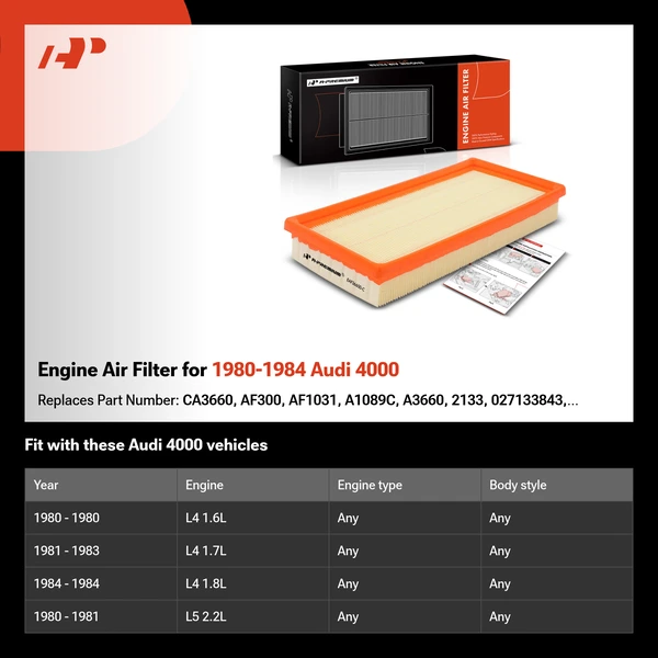 Engine Air Filter for 1980-1984 Audi 4000