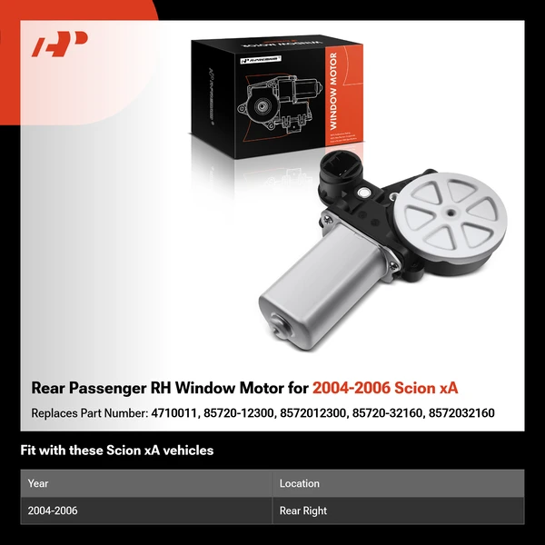 Rear Passenger RH Window Motor for 2004-2006 Scion xA