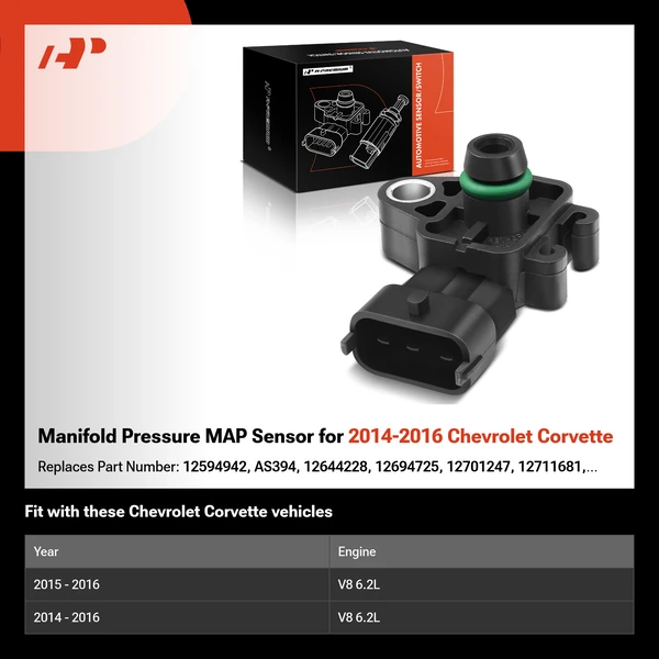 Manifold Pressure MAP Sensor for 2014-2016 Chevrolet Corvette