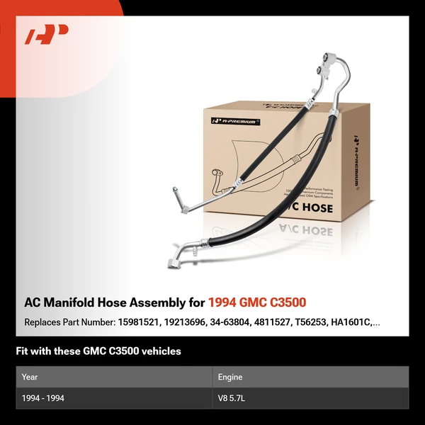 AC Manifold Hose Assembly for 1994 GMC C3500