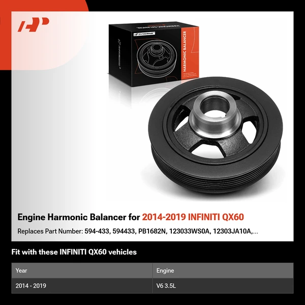 Engine Harmonic Balancer for 2014-2019 INFINITI QX60
