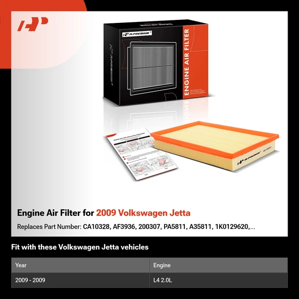 Engine Air Filter for 2009 Volkswagen Jetta